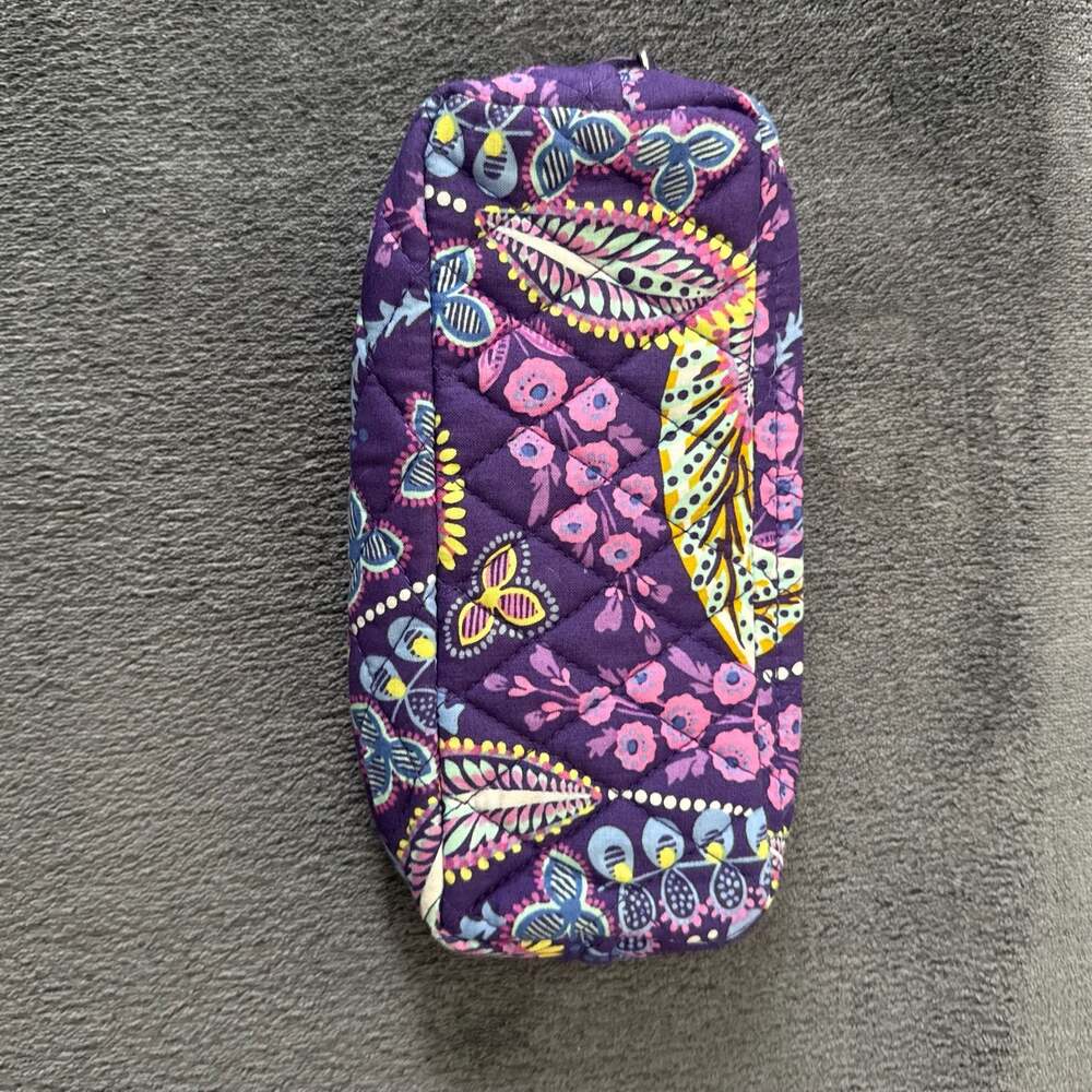 Vera Bradley Quilted Cosmetic Travel Pouch in Batik Leaves Pattern